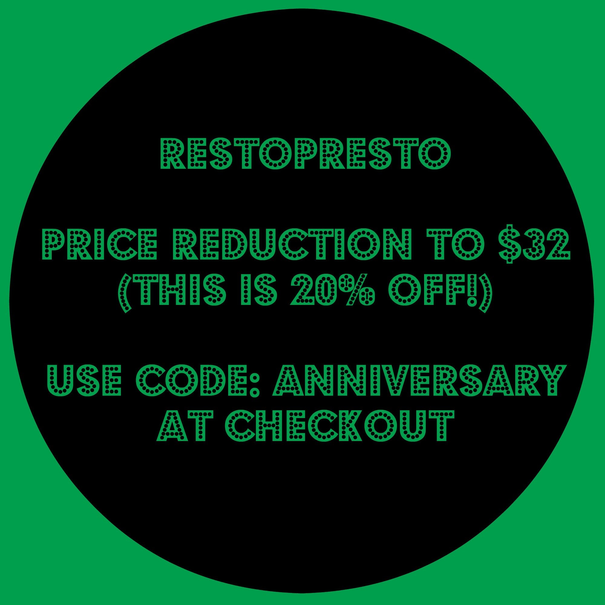 RestoPresto is ON SALE!