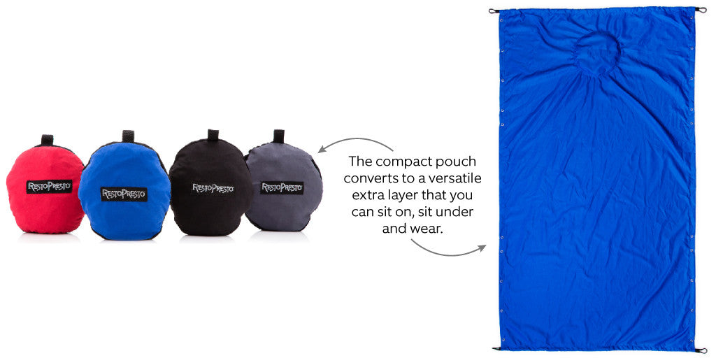 RestoPresto compact pouch converts to a soft wearable blanket